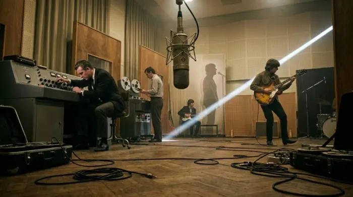 Beatles-inspired musicians transforming studio techniques during the experimental Rubber Soul sessions