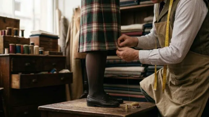 Tailor adjusting vintage skirt for a more flattering fit Tailor adjusting vintage skirt for a more flattering fit
