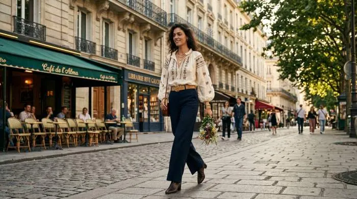 Luxury peasant blouse in Parisian haute couture