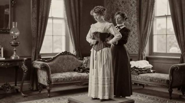 1890s Victorian Corset Tight Lacing Parlor