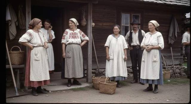 1900s Traditional Peasant Blouse Rural Life