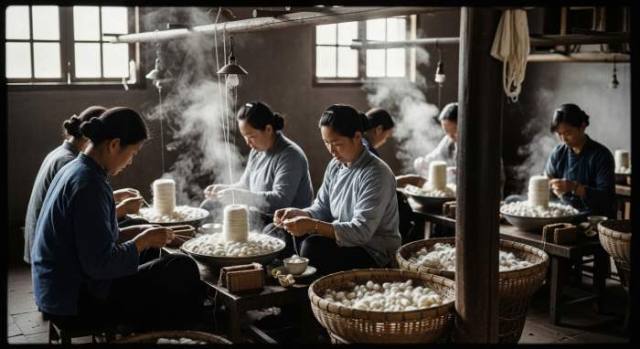 1900s Traditional Silk Sericulture Workshop