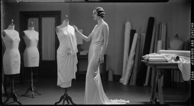 1920s Bias Cut Gown Fluid Elegant Silhouette