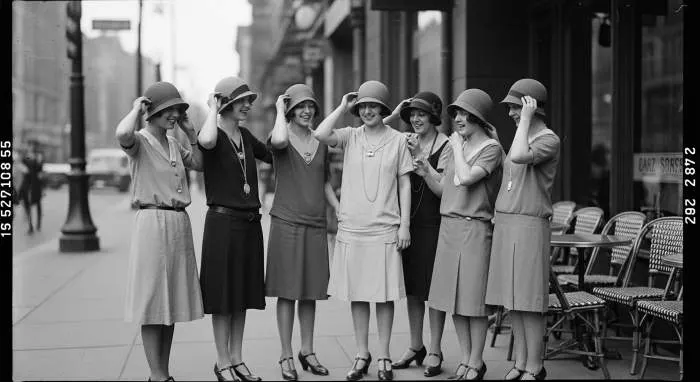 1920s cloche hat and bob hairstyle in flapper fashion