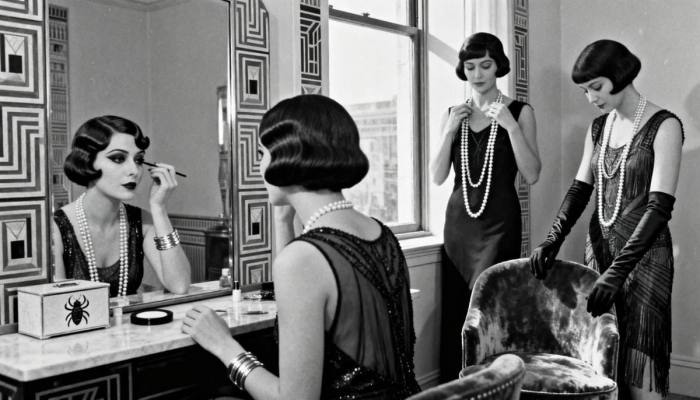 1920s Flapper Egyptian Revival Vanity Room