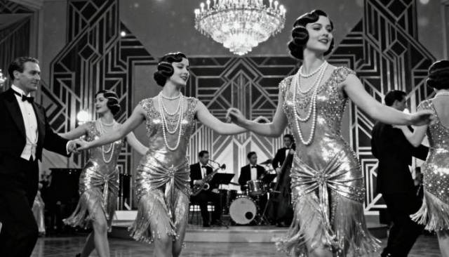 1920s Gold Flapper Dresses Ballroom Dance