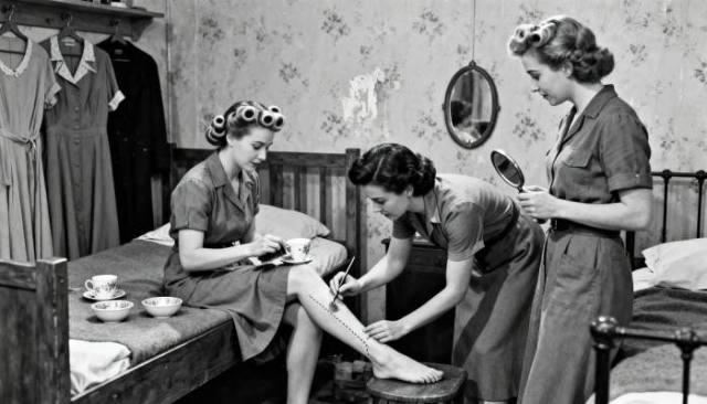 1940s Diy Liquid Stockings Tea Seam Line