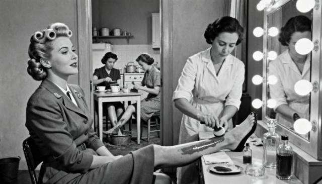 1940s Liquid Stockings Hollywood Versus Home