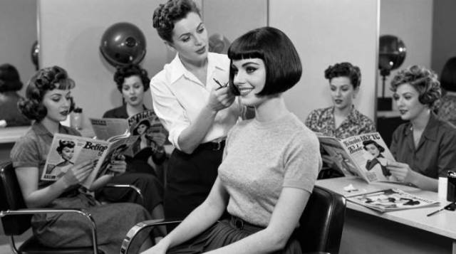 1950s Bettie Page Bangs Beauty Salon