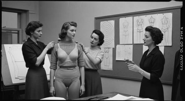 1950s Bullet Bra Architectural Silhouette Studio