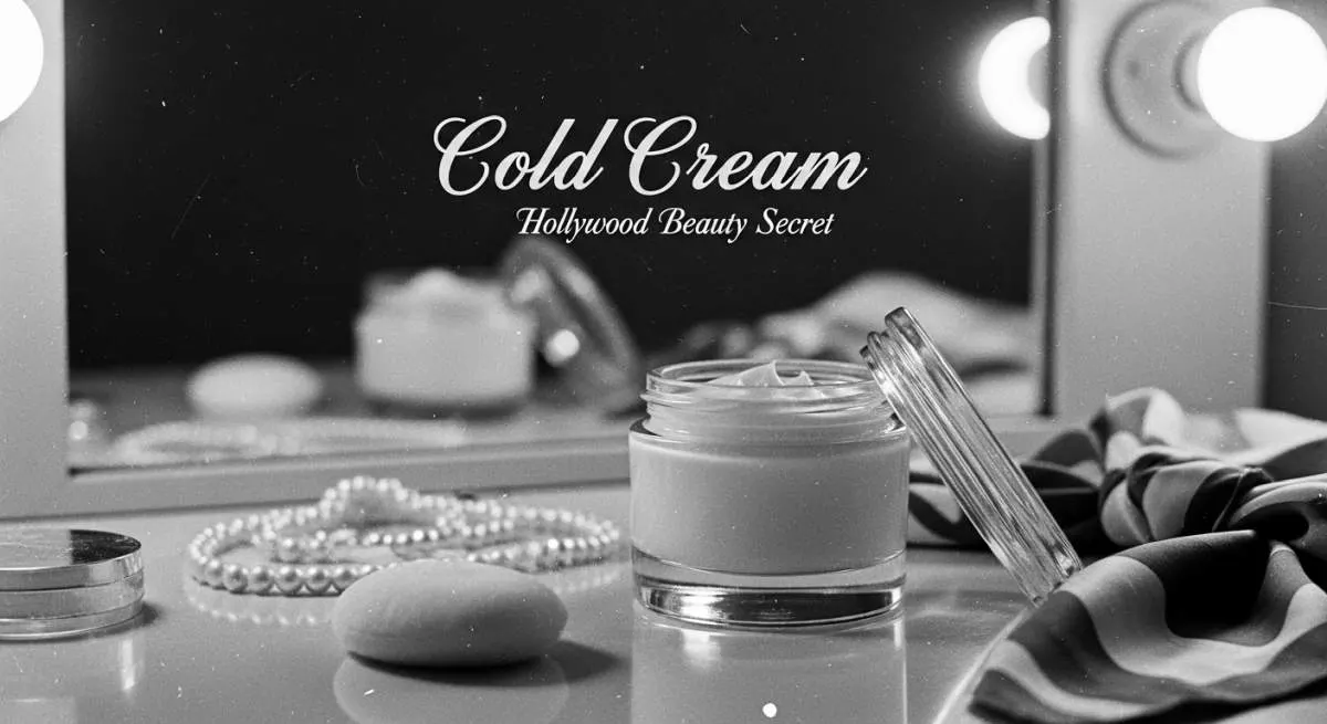 1950s Hollywood beauty icon applying cold cream during a classic skincare routine