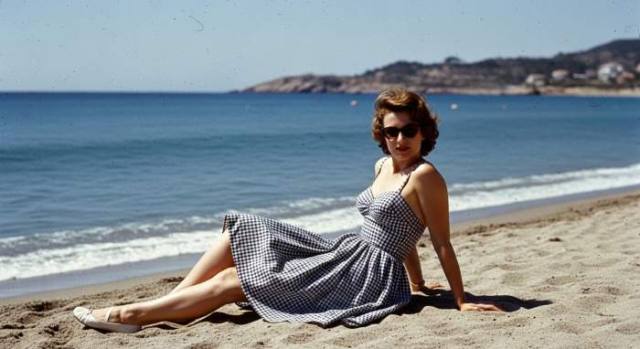 1950s French Pin Up Beach Style Effortless Glamour