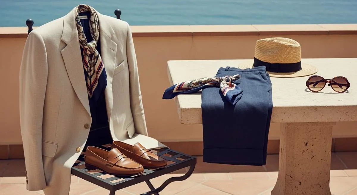 Elegant 1950s Riviera-inspired old money fashion with timeless coastal luxury styling