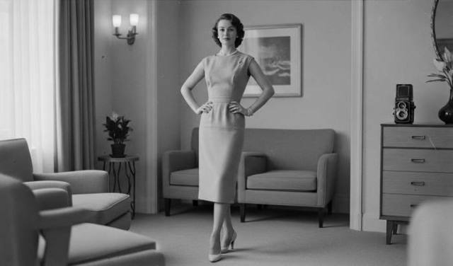 1950s sheath dress understated glamour style