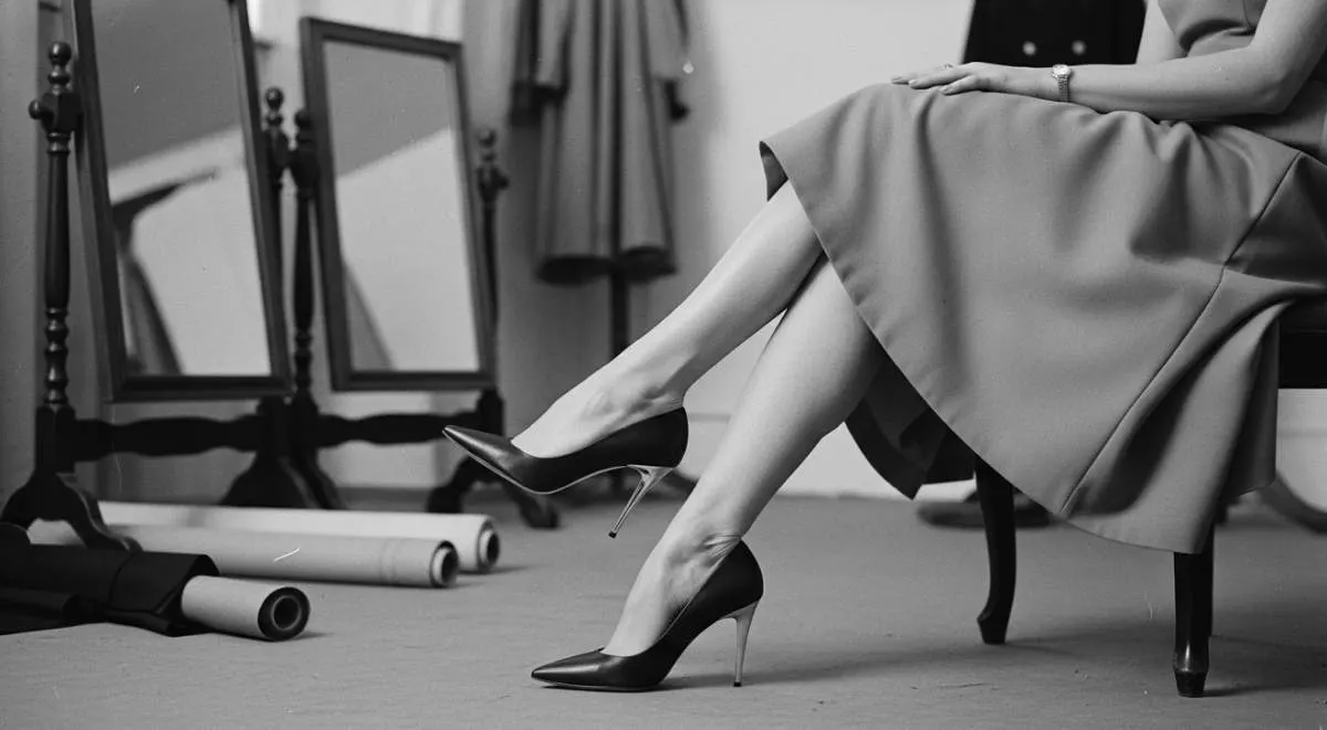 Elegant 1950s stiletto heels showcasing the sharp silhouette that changed fashion history