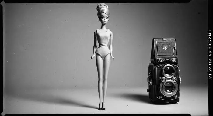 Vintage Lilli doll with blonde hair, tiny waist, and long legs, the inspiration for Barbie