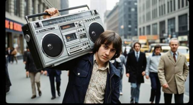 1970s Boombox Public Music Social Statement
