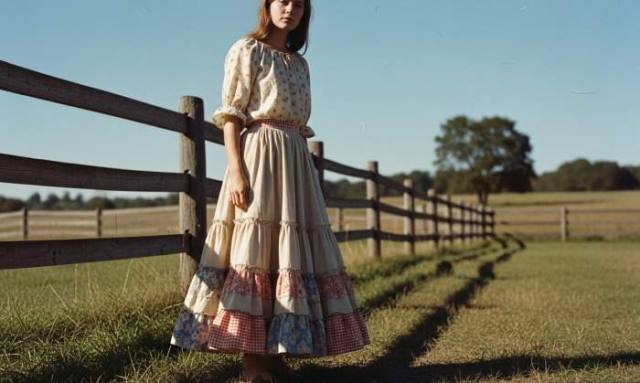 1970s prairie skirt americana natural fashion