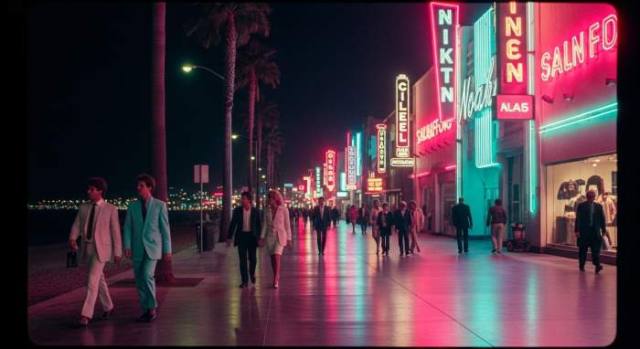 1980s Neon Color Palette Miami Vice Visual Style