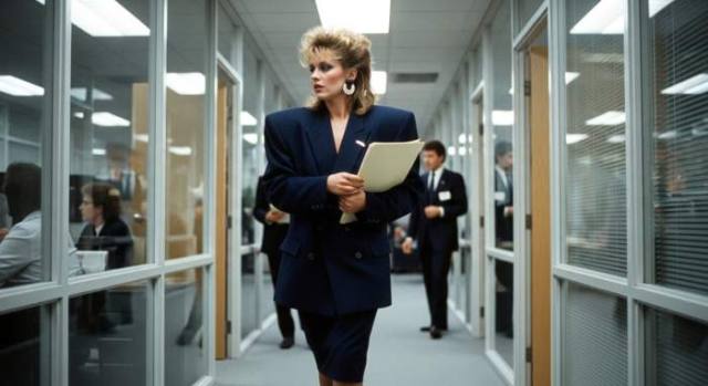 1980s Power Blazer Shoulder Pads Corporate Style