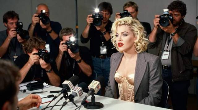 1990 Cone Corset Press Conference Moment