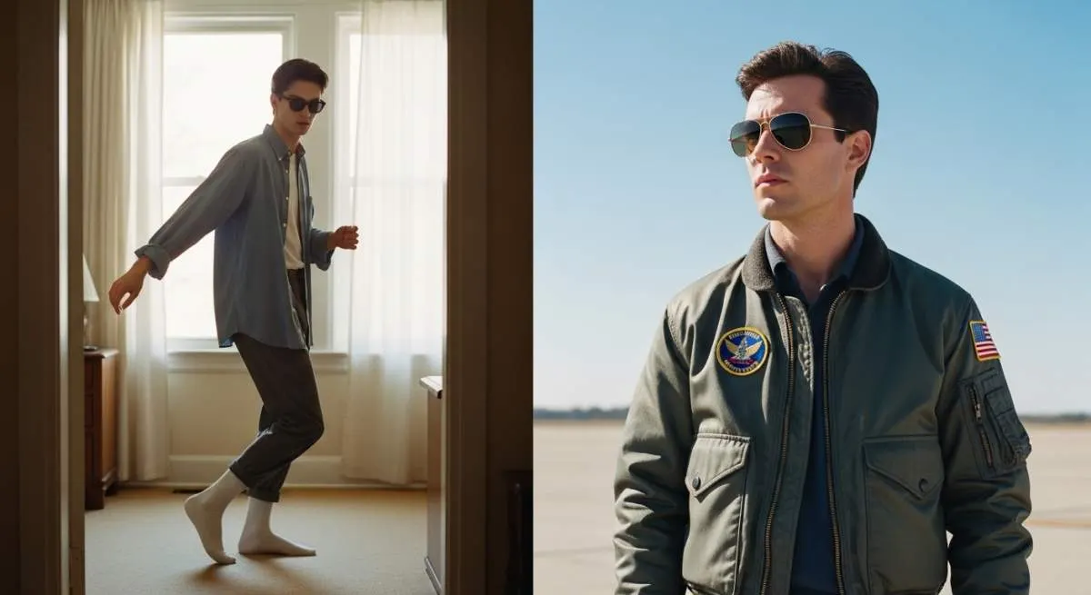 Classic 1980s aviator sunglasses inspired by Top Gun and Risky Business fashion trends