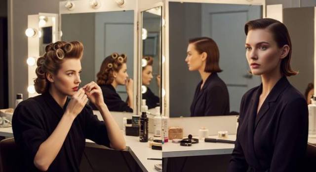 Bacall Hair Contrast 1940s