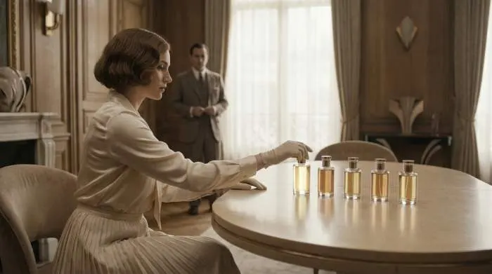 Coco Chanel choosing the high-aldehyde sample that created iconic Chanel No. 5 fragrance