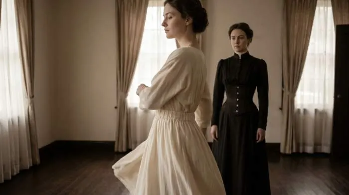 Early 20th century elastic waistband clothing freeing natural female body movement Early 20th century elastic waistband clothing freeing natural female body movement