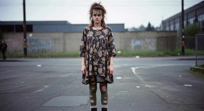 late 1980s babydoll dress alt grunge style