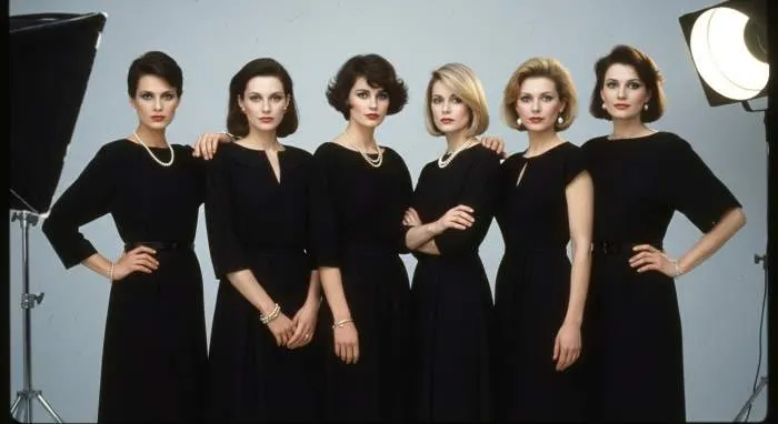 Woman wearing classic little black dress with elegant silhouette