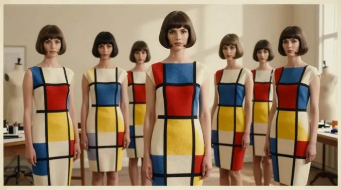 YSL Mondrian wool jersey shift dress from 1965 couture collection
