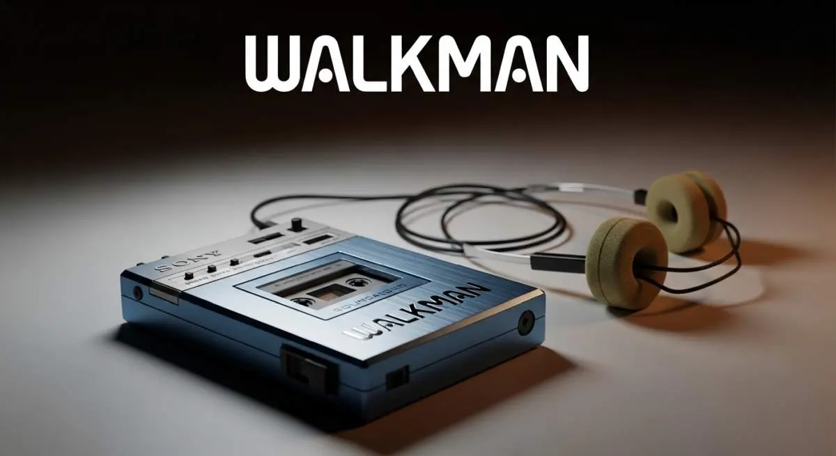 Vintage Sony Walkman portable cassette player representing the failed Soundabout branding era